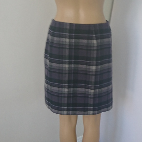 Style & Co Purple Plaid Wool Blend Skirt Size 8P - Picture 3 of 7